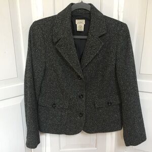 L.L. Bean Gray Wool Blend Blazer